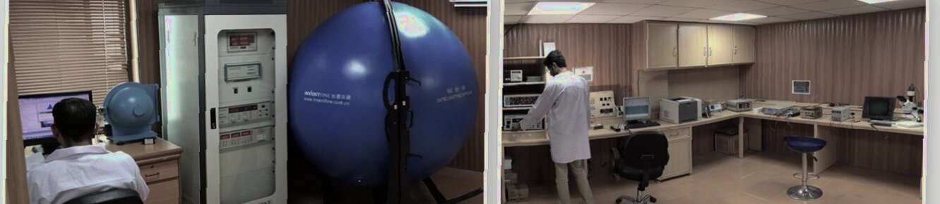 Integrating sphere and LED driver test bench in the Butterfly LED optoelectronics laboratory