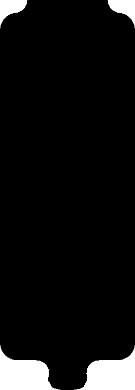 Dimensional silhouette drawing of the Butterfly Integron All-in-One luminaire